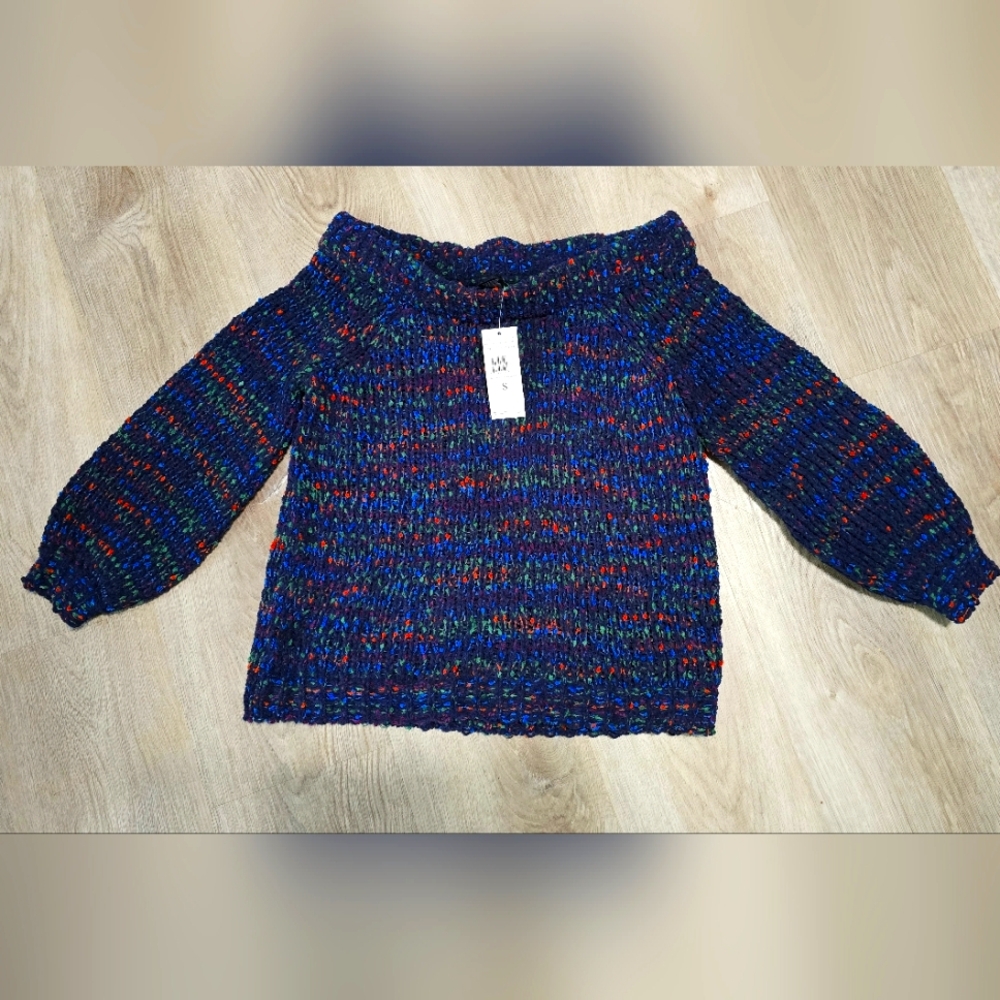Vibrant Blue Off-Shoulder Sweater